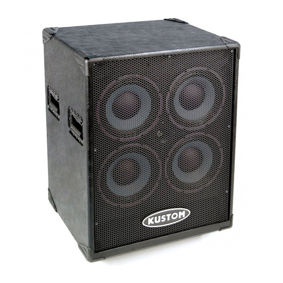Kustom GROOVE 410H Owner's Manual
