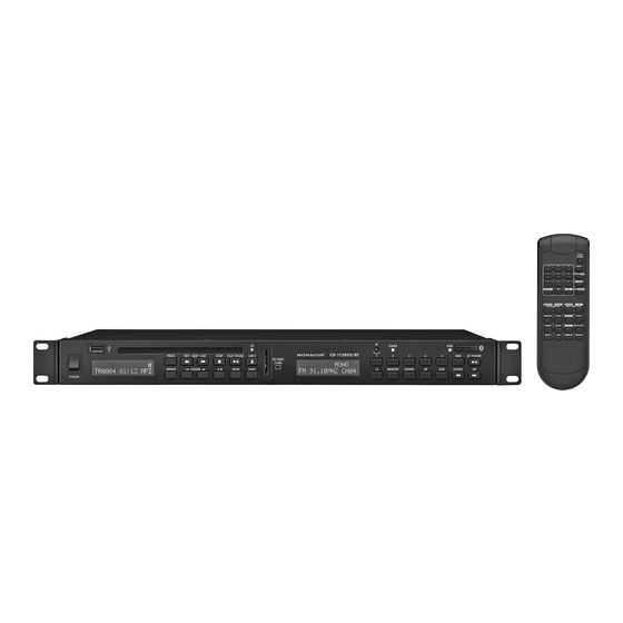 Monacor CD-112RDS/BT Instruction Manual