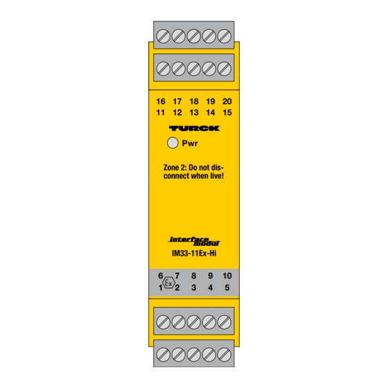 turck HART IM33-11Ex-Hi Quick Start Manual