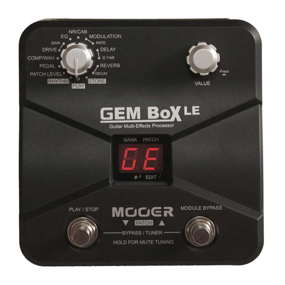 Mooer GEM Box Guitar Multi-Effects Pedal Manuals