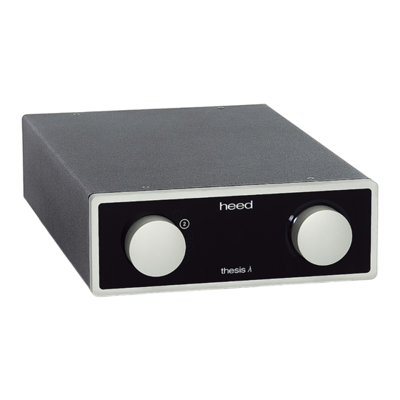 Heed Audio THESIS a Quick Start Manual