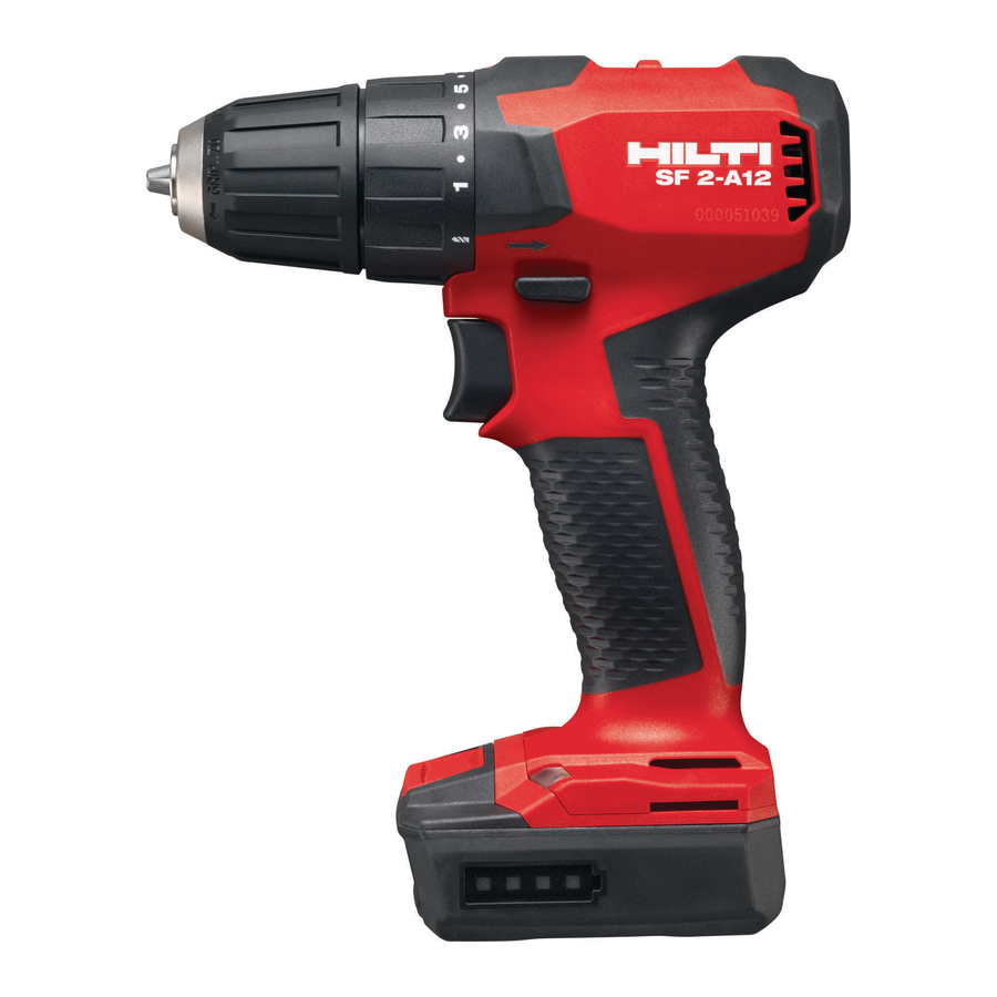 HILTI SF 2-A12, SF 2HA12 - Cordless Hammer Drill Driver Manual