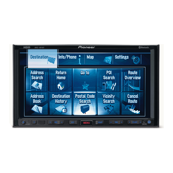 Pioneer AVIC-HD1BT Information Sheet