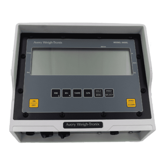 Avery Weigh-Tronix 640XL Manual