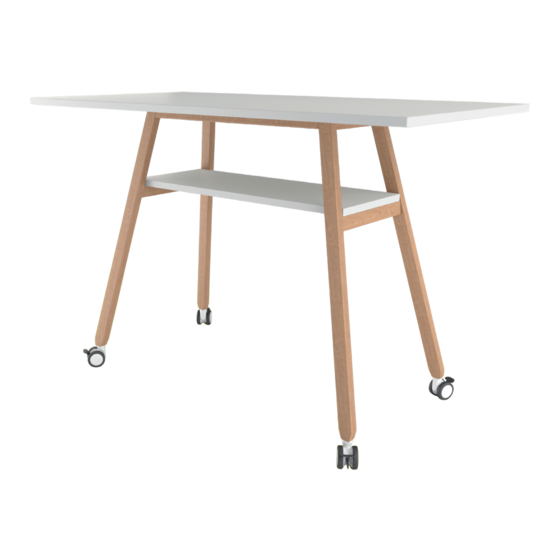 Studio Tools Standing Table on Wheels Assembly Instructions