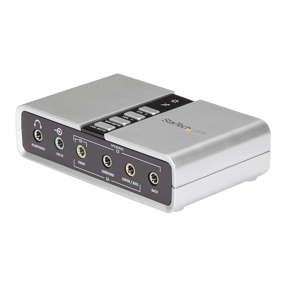 StarTech.com USB External Sound Card Adapter Instruction Manual