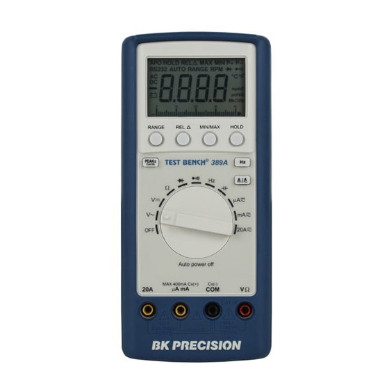 BK Precision 389A Test Bench Instruction Manual