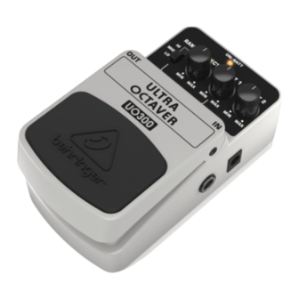 Behringer Ultra Octaver UO300 Quick Manual
