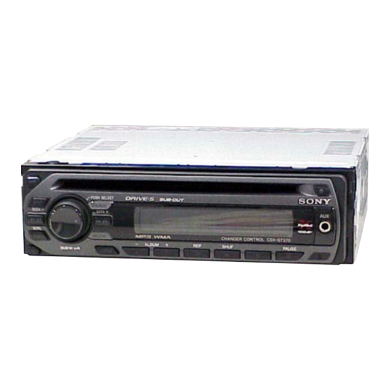 Sony CDX-GT32W - Fm/am Compact Disc Player Manuals