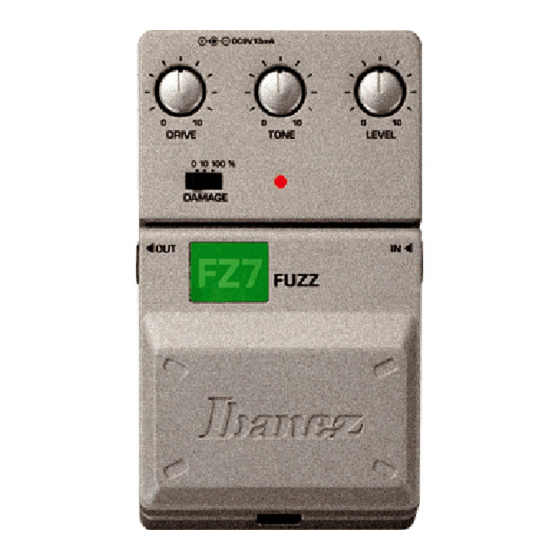 IBANEZ TONE-LOK FZ7 FUZZ MUSIC PEDAL OWNER'S MANUAL | ManualsLib