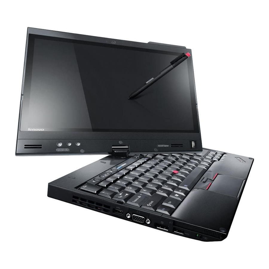 Lenovo ThinkPad X220 Tablet Guida Per L'utente