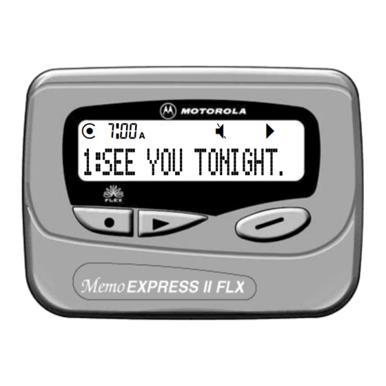 Motorola Memo Express II User Manual