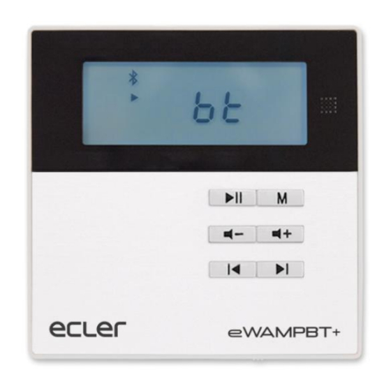 User Manuals: Ecler eWAMPBT+ Compact Wall Amplifier