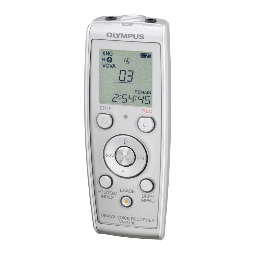 Olympus VN-4100/VN-4100PC, VN-3100/VN-3100PC - Digital Voice Recorder Manual