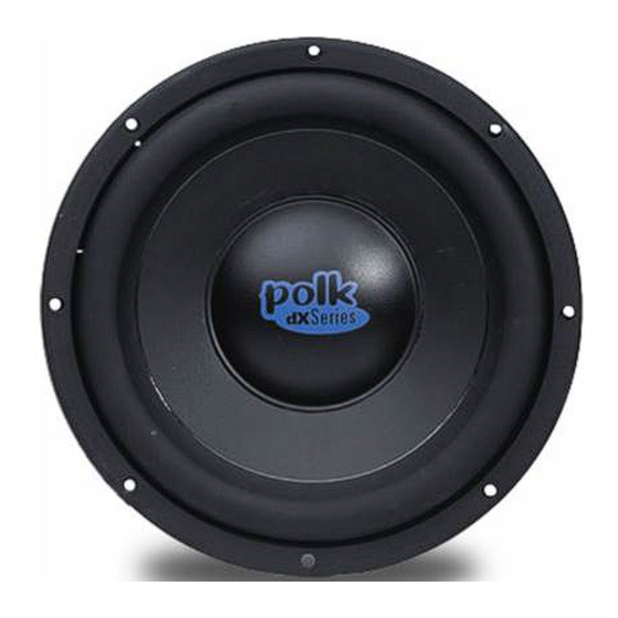 POLK AUDIO DX8 Manuals