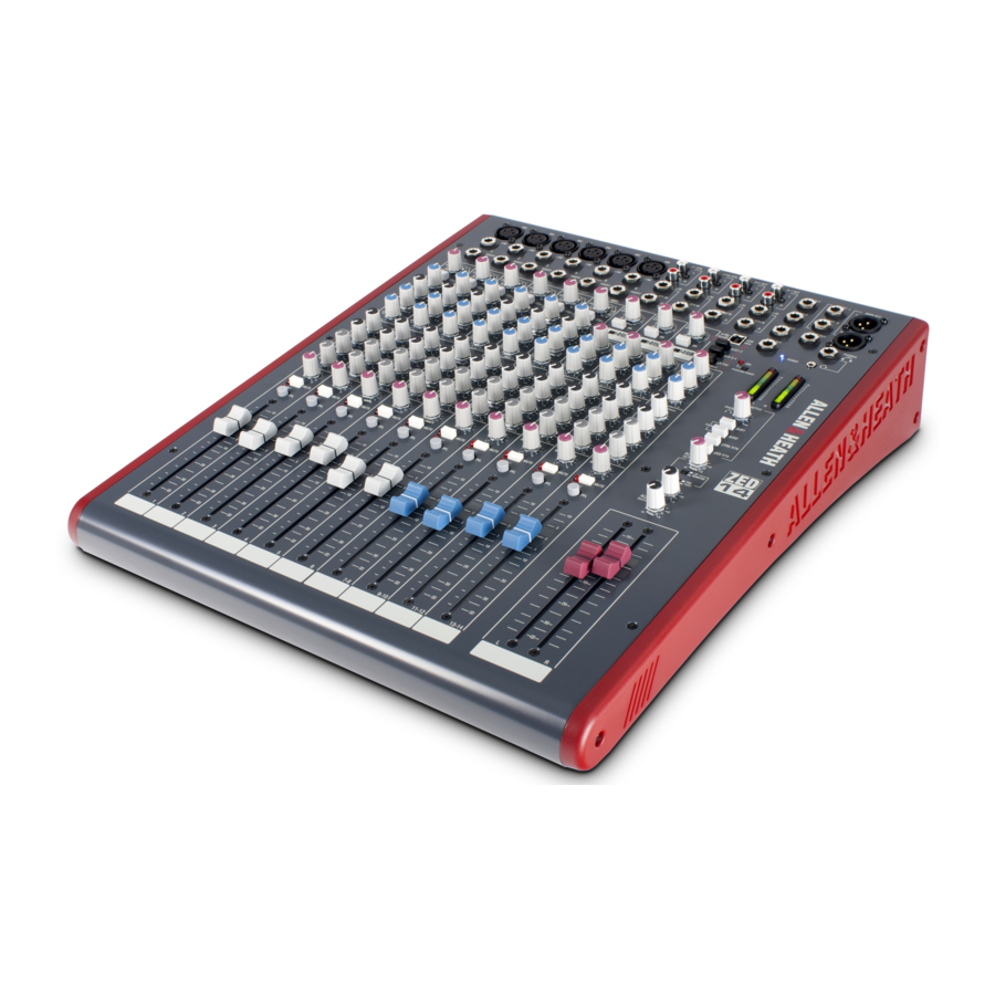 ALLEN & HEATH ZED-14, ZED-18, ZED-24 - Analog USB Mixer Manual