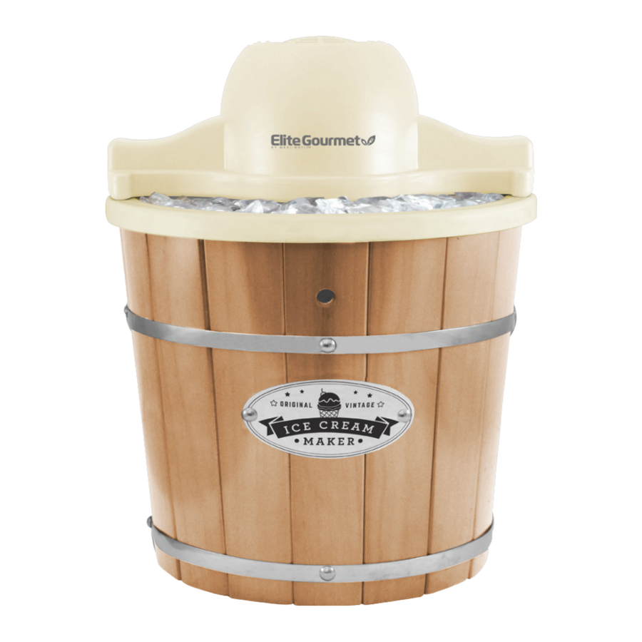 Elite Gourmet EIM-924L - 4 Qt. Electric Motorized Old-Fashioned Bucket Ice Cream Maker Manual