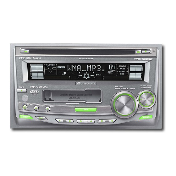 Pioneer FH-P4200MP Installation Manual