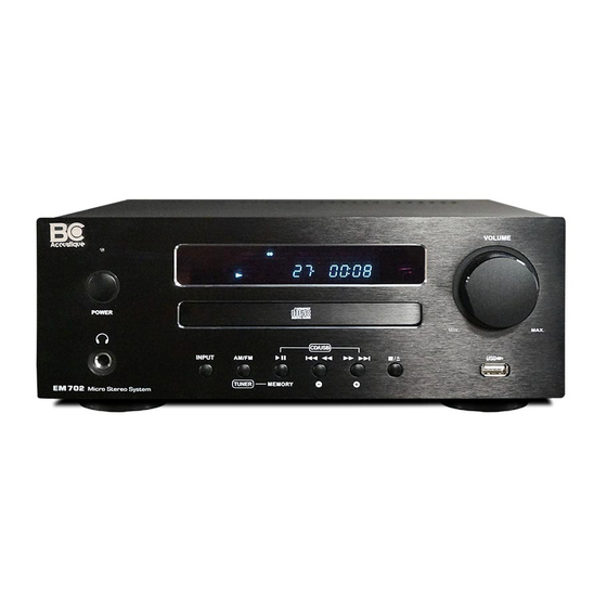 User Manuals: BC Acoustique EM702 Compact Stereo System