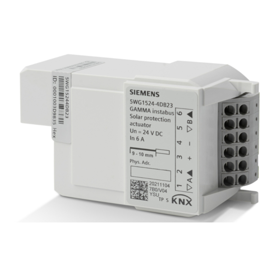 Siemens KNX RL 524D23 Quick Start Manual