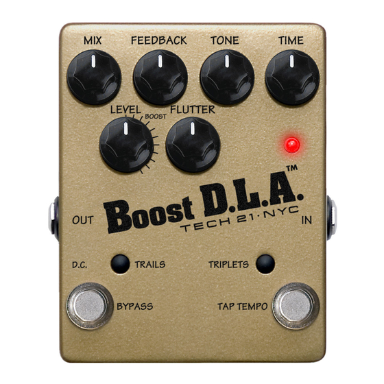 Tech 21 Boost D.L.A. d Owner's Manual