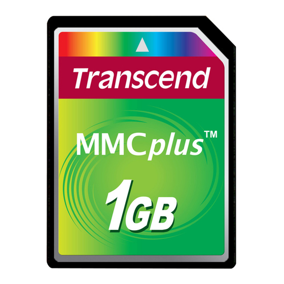 Transcend Mobile Memory Card TS1GRMMC4 Specification Sheet