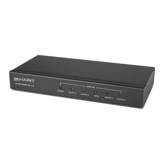 Binary B-220-HDSPLTR-1X4 Owner's Manual