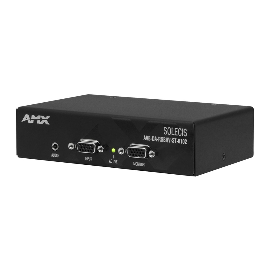 AMX Solecis AVB-DA-RGBHV-ST-0102 Installation Manual
