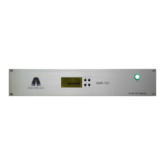 Amb-OS Media AMR-100-I Operation Manual