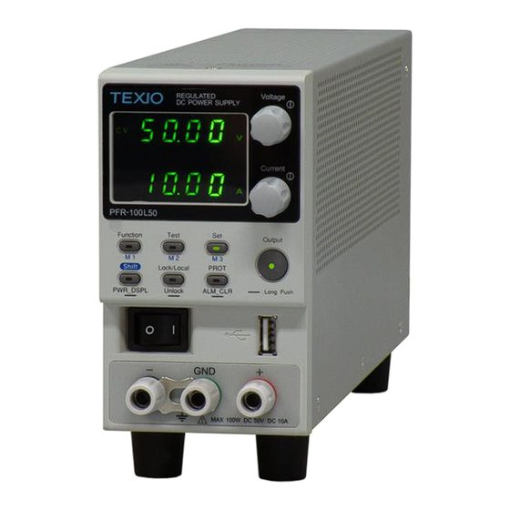 TEXIO PFR-100M250 Instruction Manuals