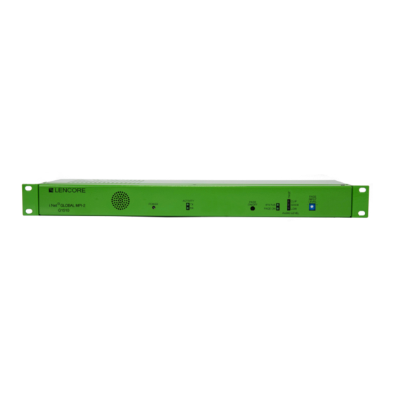 Lencore MPI-2 GLOBAL RACK UNIT User Manual
