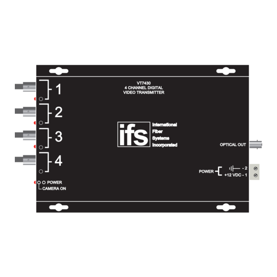 UTC Fire and Security interlogix VT7420 Installation & Operation Instructions