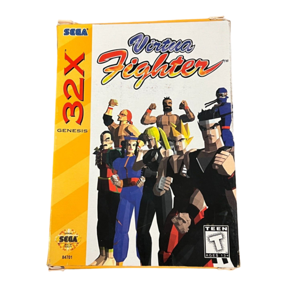Sega MEGADRIVE 32X Instruction Manual