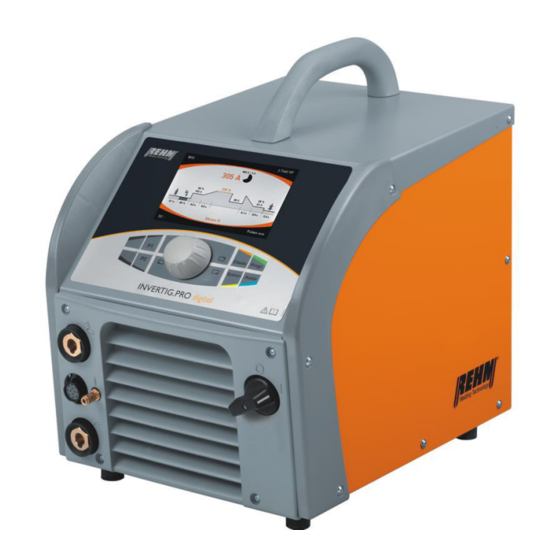 REHM INVERTIG.PRO digital 240 DC, 240 AC/DC Operating Instructions Manual