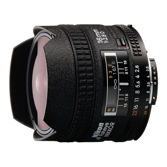 Nikon Fisheye-Nikkor 16mm f/2.8 Instruction Manual