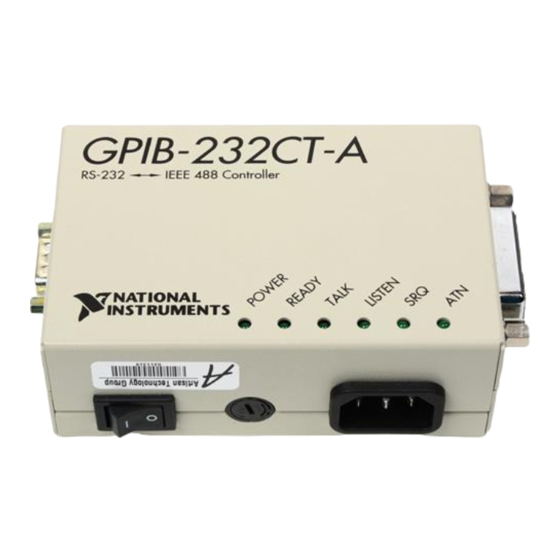 National Instruments GPIB-232CT-A Getting Started