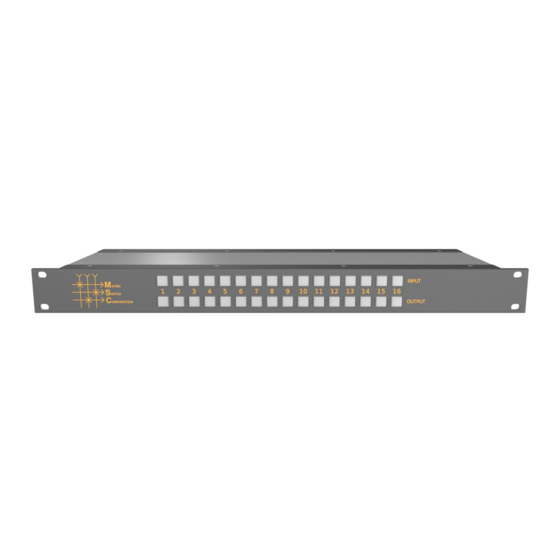 Matrix Switch Corporation MSC-XV1616L Product Manual