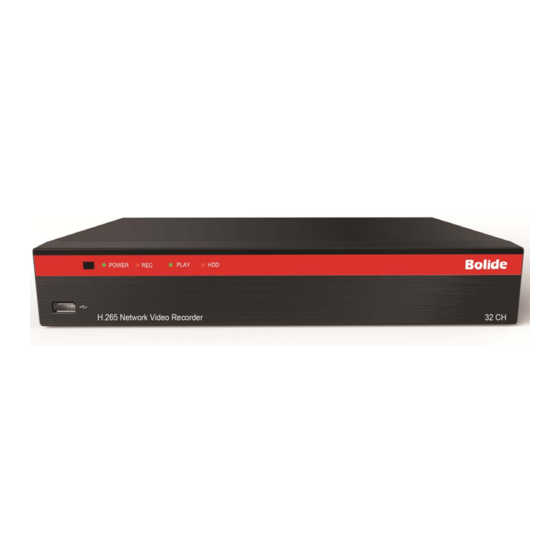 User Manuals: Bolide BN-NVR/32NX 32-Channel POE NVR