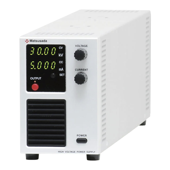 Matsusada Precision PSS2en-HVPS Instruction Manual