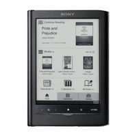 Sony PRS-650 - Reader Touch Edition&trade User Manual