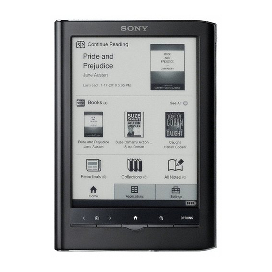 Sony PRS-650 - Reader Touch Edition&trade Manuals