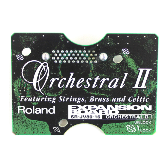 Roland Orchestral II Owner's Manual