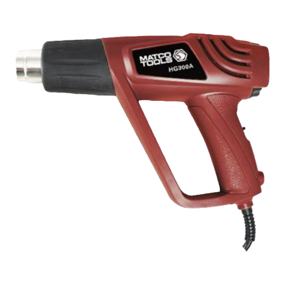 Matco Tools HG300A Quick Start Manual