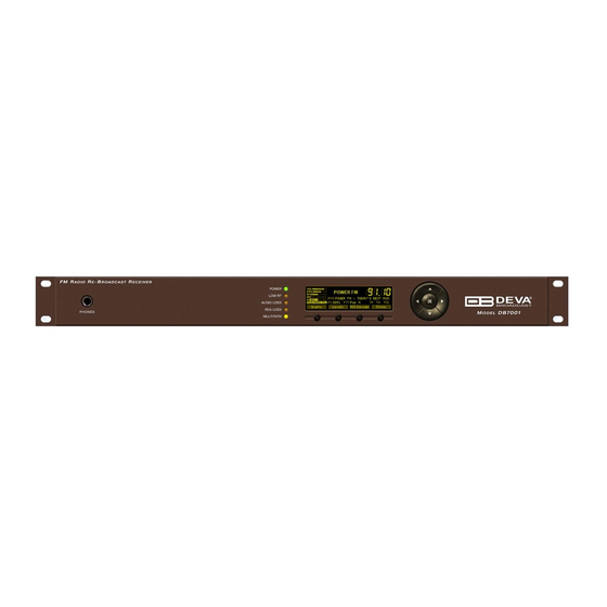 DEVA Broadcast DB7001 Maintenance And Operation Instruction Manual