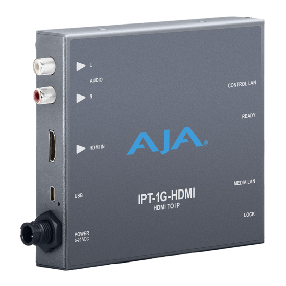 AJA IPT-1G-SDI Installation And Operation Manual