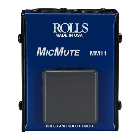 Rolls MicMute MM11 Quick Start Manual