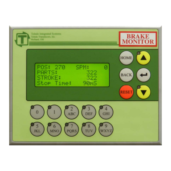 User Manuals: Toledo Brake Monitor Tonnage Monitoring