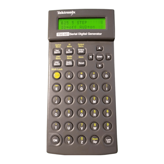 Tektronix TSG601 Instructions