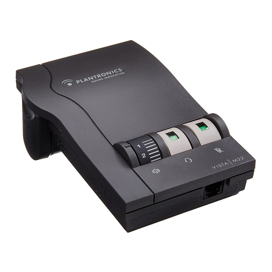 Plantronics VISTA M22 User Manual