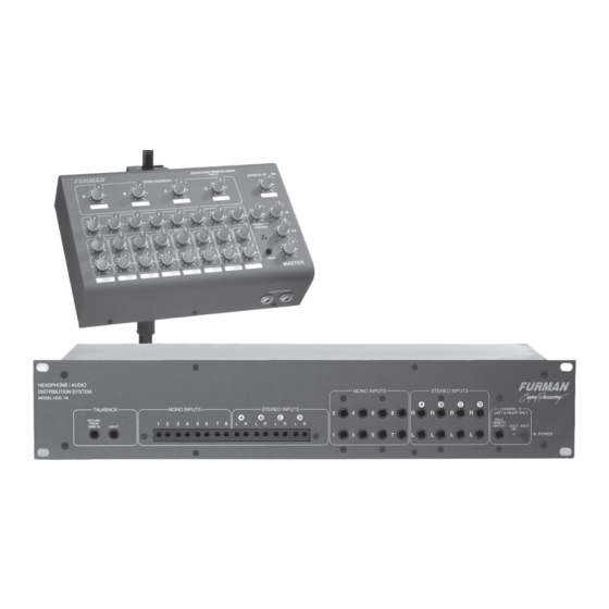 Furman HDS-16 Owner's Manual